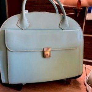 Leather Rolling Laptop Case/Briefcase